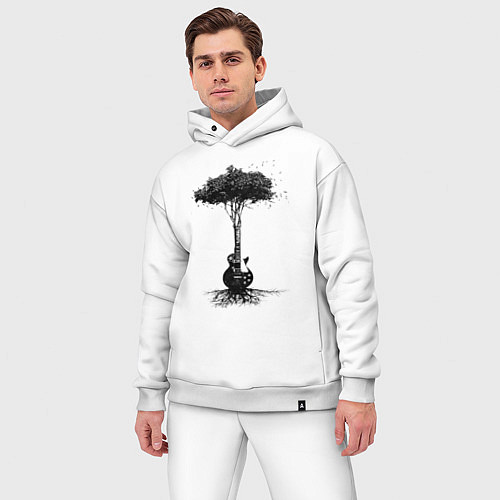 Мужской костюм оверсайз Гитарное дерево / Белый – фото 3