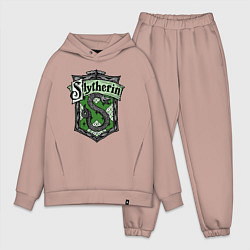 Мужской костюм оверсайз Slytherin emblem, цвет: пыльно-розовый