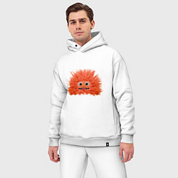 Мужской костюм оверсайз Fluffy monster orange, цвет: белый — фото 2