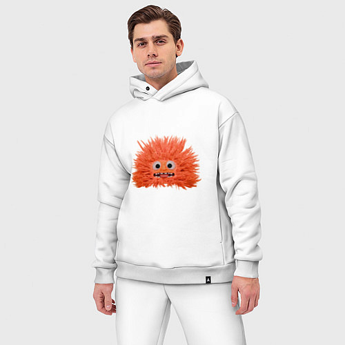 Мужской костюм оверсайз Fluffy monster orange / Белый – фото 3