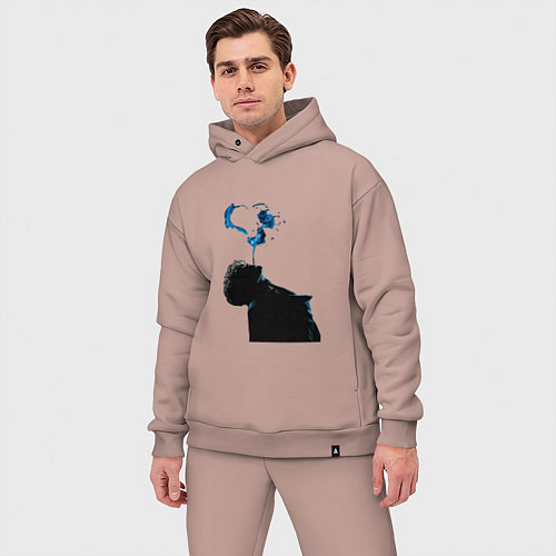 Мужской костюм оверсайз Три дня дождя постер / Пыльно-розовый – фото 3