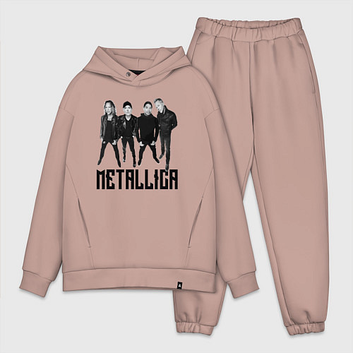Мужской костюм оверсайз Metallica - cool guys / Пыльно-розовый – фото 1