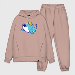 Мужской костюм оверсайз Королевская акула, цвет: пыльно-розовый