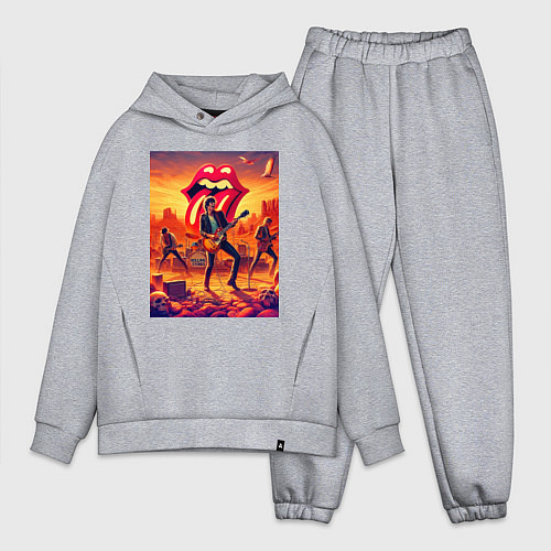 Мужской костюм оверсайз Rolling Stones - outdoor performance / Меланж – фото 1