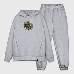 Мужской костюм оверсайз Забавная карикатурная рыба