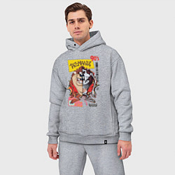 Мужской костюм оверсайз Taz mania - тасманский дьявол, цвет: меланж — фото 2