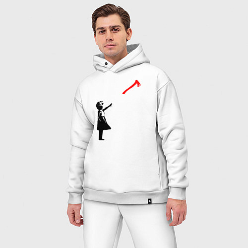 Мужской костюм оверсайз Девочка и топор / Белый – фото 3