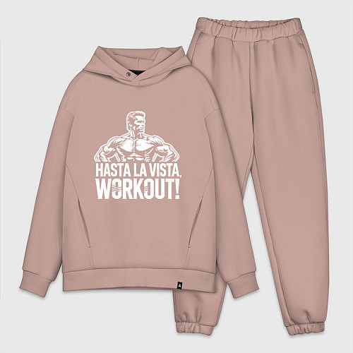 Мужской костюм оверсайз Arnold - hasta la vista workout / Пыльно-розовый – фото 1