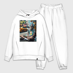 Мужской костюм оверсайз Rick Sanchez is a hippie from New York, цвет: белый