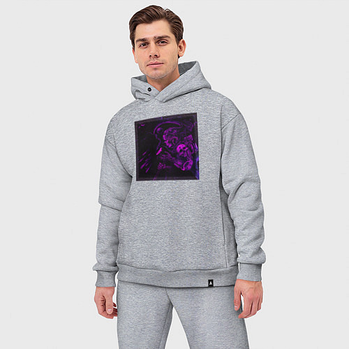 Мужской костюм оверсайз Самурай неоновый киборг / Меланж – фото 3