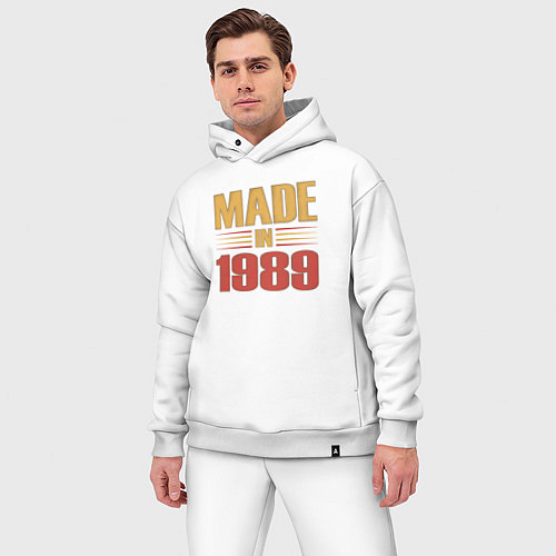 Мужской костюм оверсайз Сделано в 1989 сепия / Белый – фото 3