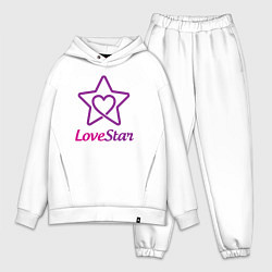 Мужской костюм оверсайз Звезда любви, цвет: белый