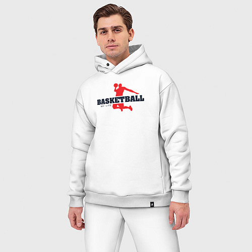 Мужской костюм оверсайз Баскетбол моя жизнь / Белый – фото 3
