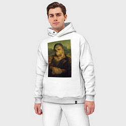 Мужской костюм оверсайз Чубакка - Мона Лиза, цвет: белый — фото 2