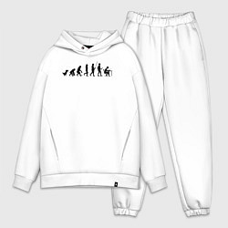 Мужской костюм оверсайз Цикл эволюции человека-программиста, цвет: белый