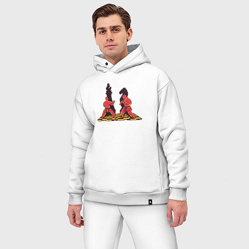 Мужской костюм оверсайз Karate chess / Белый – фото 3