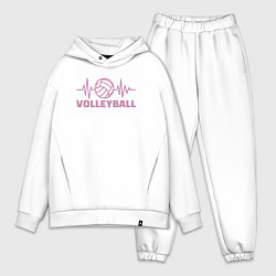 Мужской костюм оверсайз Волейбольный пульс, цвет: белый