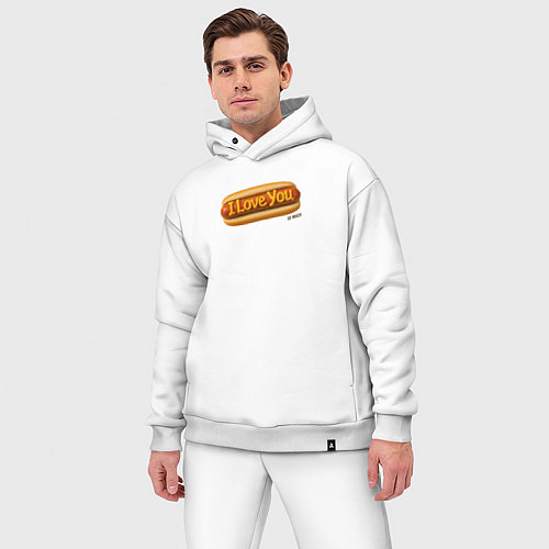Мужской костюм оверсайз I love you hot dog / Белый – фото 3