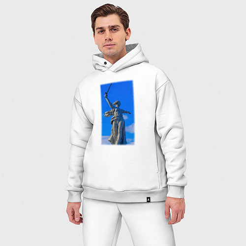 Мужской костюм оверсайз Родина мать статуя / Белый – фото 3