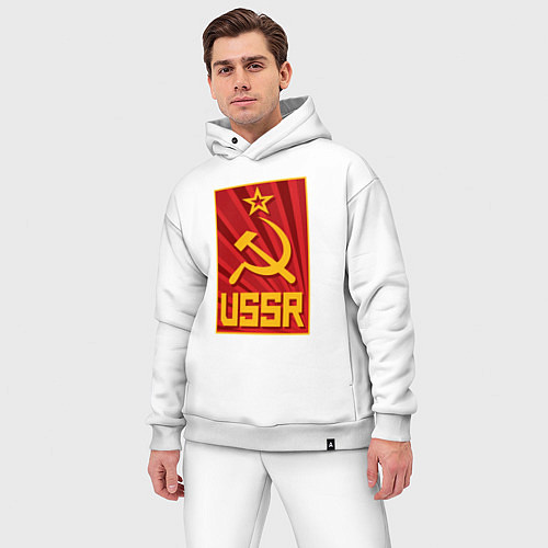 Мужской костюм оверсайз USSR style / Белый – фото 3