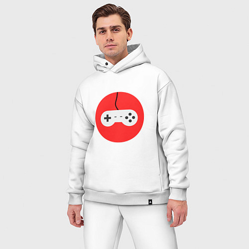 Мужской костюм оверсайз Джойстик для игр / Белый – фото 3
