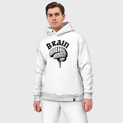 Мужской костюм оверсайз Мозговой центр, цвет: белый — фото 2