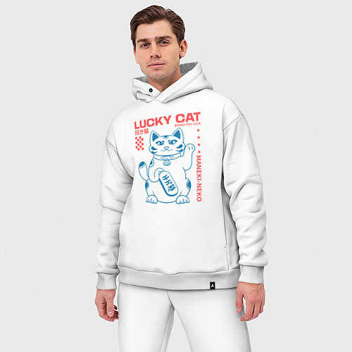 Мужской костюм оверсайз Maneki neko / Белый – фото 3