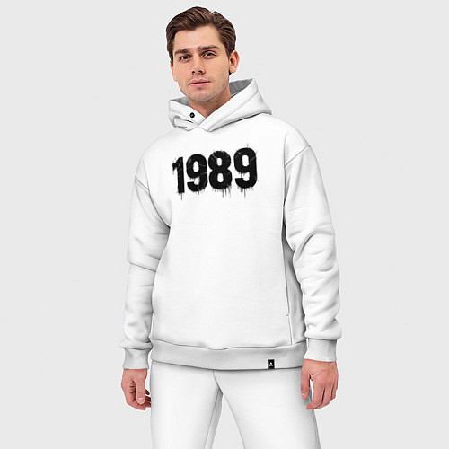 Мужской костюм оверсайз 1989 год расшерканый / Белый – фото 3
