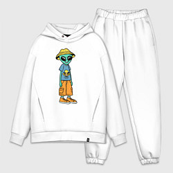 Мужской костюм оверсайз Инопланетянин в шляпе, цвет: белый