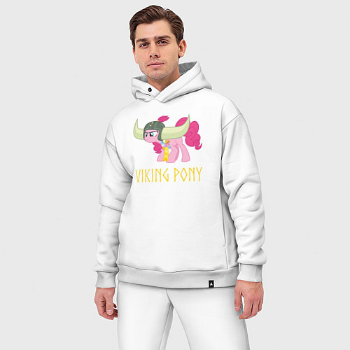 Мужской костюм оверсайз Пинки Пай пони викинг / Белый – фото 3