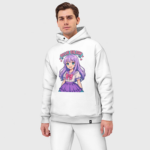 Мужской костюм оверсайз Билли Айлиш аниме стиль / Белый – фото 3