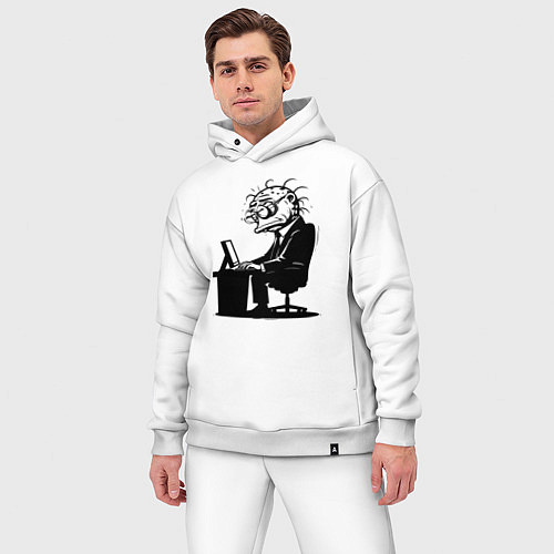 Мужской костюм оверсайз Офисный планктон как есть / Белый – фото 3