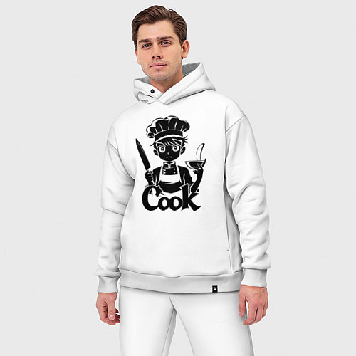 Мужской костюм оверсайз Повар аниме / Белый – фото 3