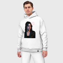 Мужской костюм оверсайз Билли Айлиш смотрит вниз, цвет: белый — фото 2