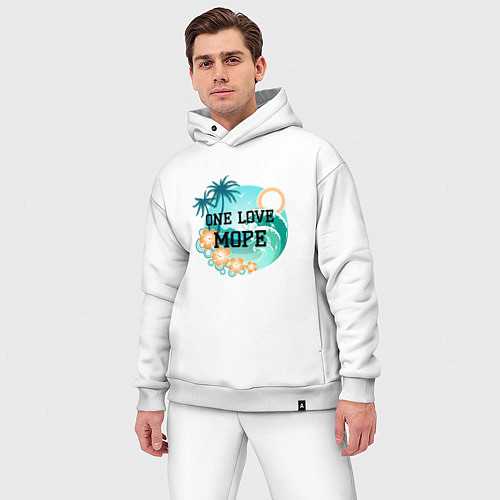 Мужской костюм оверсайз One love море / Белый – фото 3