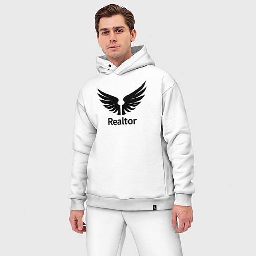 Мужской костюм оверсайз Крылатый риелтор / Белый – фото 3