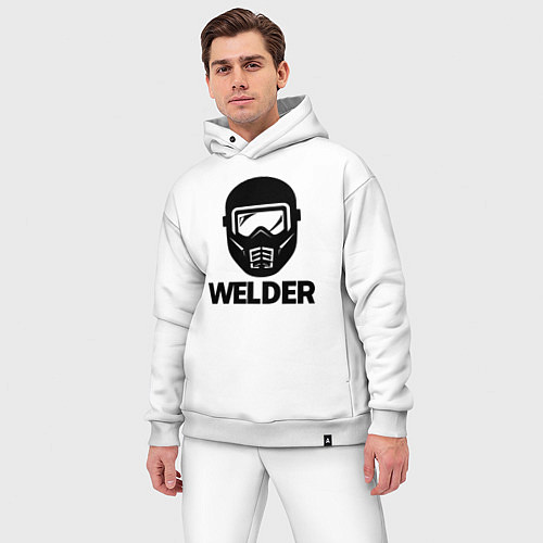 Мужской костюм оверсайз Маска сварщика / Белый – фото 3