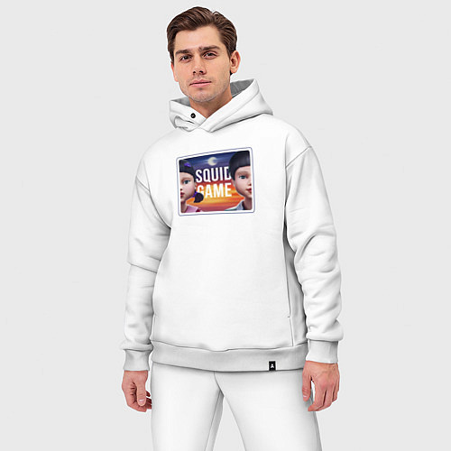 Мужской костюм оверсайз Игра в кальмара 3 / Белый – фото 3