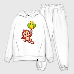 Мужской костюм оверсайз Обезьянка с шариками, цвет: белый