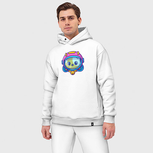 Мужской костюм оверсайз Котик в скафандре / Белый – фото 3