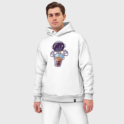 Мужской костюм оверсайз Космический бабл-чай / Белый – фото 3