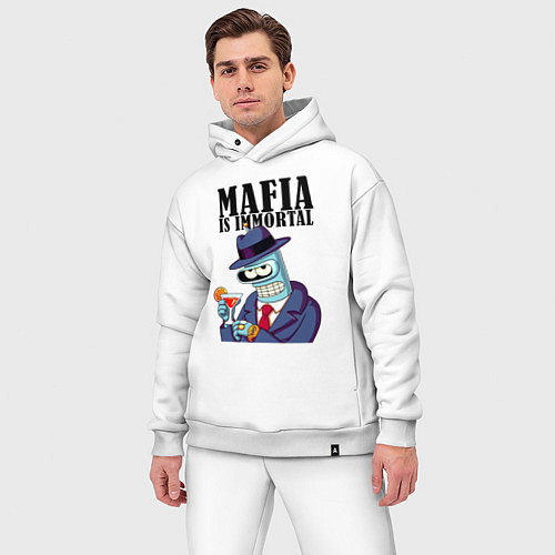 Мужской костюм оверсайз Мафиози Бендер - мафия бессмертна мем / Белый – фото 3