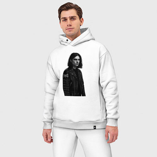 Мужской костюм оверсайз Bones в образе рок звезды / Белый – фото 3