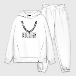 Мужской костюм оверсайз Цепь Bones, цвет: белый