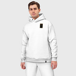 Мужской костюм оверсайз Урист: туз буби, цвет: белый — фото 2