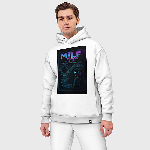 Мужской костюм оверсайз Mastering Infinite Loop Functions - milf meme / Белый – фото 3