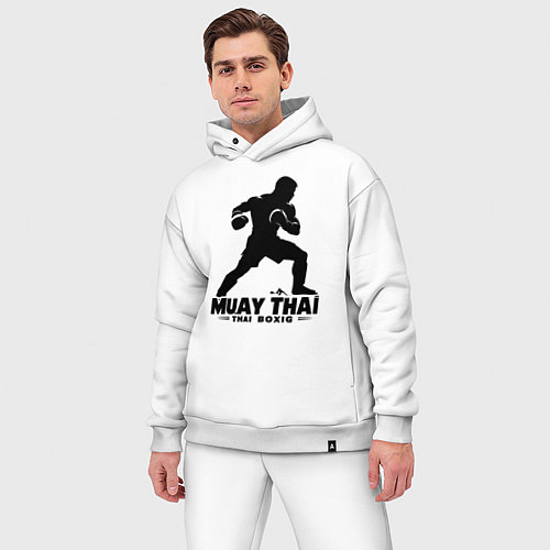 Мужской костюм оверсайз Муай Тай сила и мощь тайского бокса / Белый – фото 3