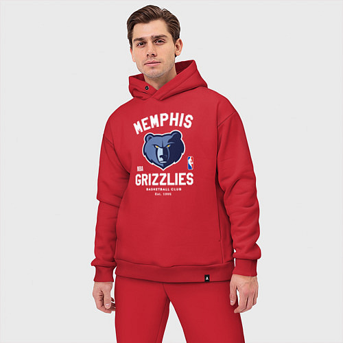 Мужской костюм оверсайз Memphis Grizzlies - NBA team / Красный – фото 3