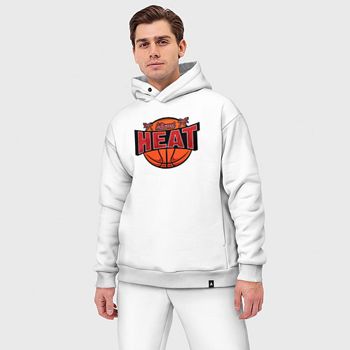 Мужской костюм оверсайз Майами Хит - баскетбол / Белый – фото 3