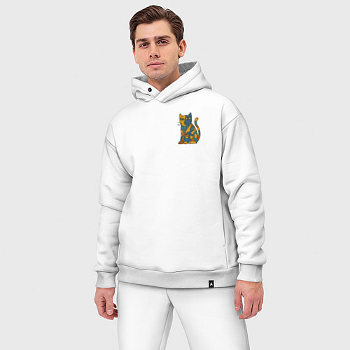 Мужской костюм оверсайз Кубистический мур / Белый – фото 3